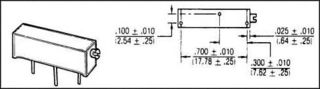 BOURNS - 3006Y-1-103LF - 可調電阻 10% 0.75W 500V 15轉 