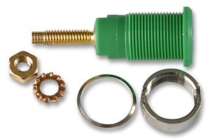 MC (MULTI-CONTACT) - 23.3020-25 - 插座 4MM 帶護罩綠色 包5 
