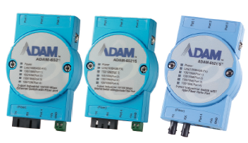 研華4+1光纖端口工業以太網交換機ADAM-6521系列